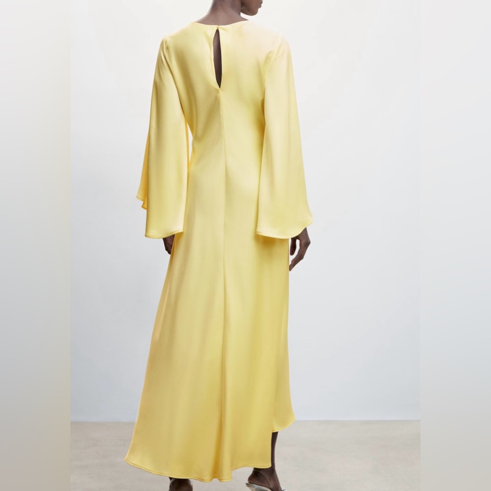 MANGO Flared Sleeves Dress in Yellow